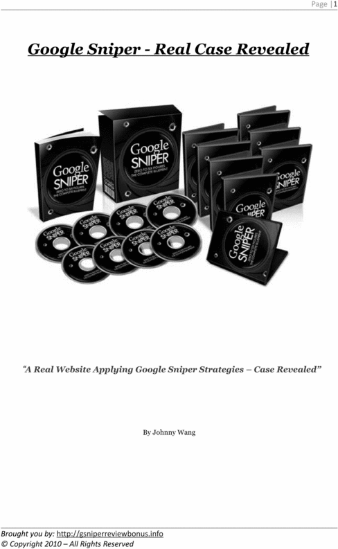 Product picture Google Sniper Review and Bonus - Real Case Revealed